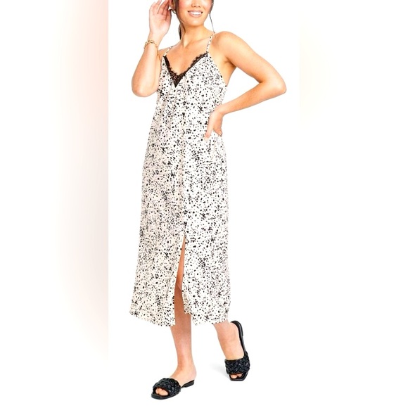 🐆 NWT! A New Day Leopard Lace Slip Dress - Picture 1 of 2